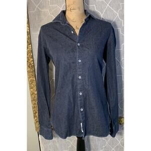 Portofiori BOHO Shirt Denim Jean Top Italy Button Down Western NWOT Sz M $110